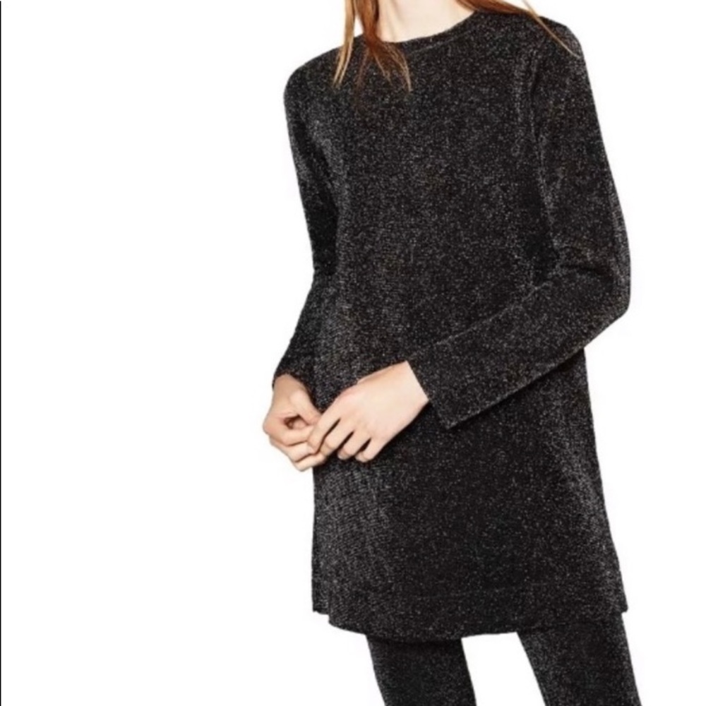 ZARA black metallic dress sz L